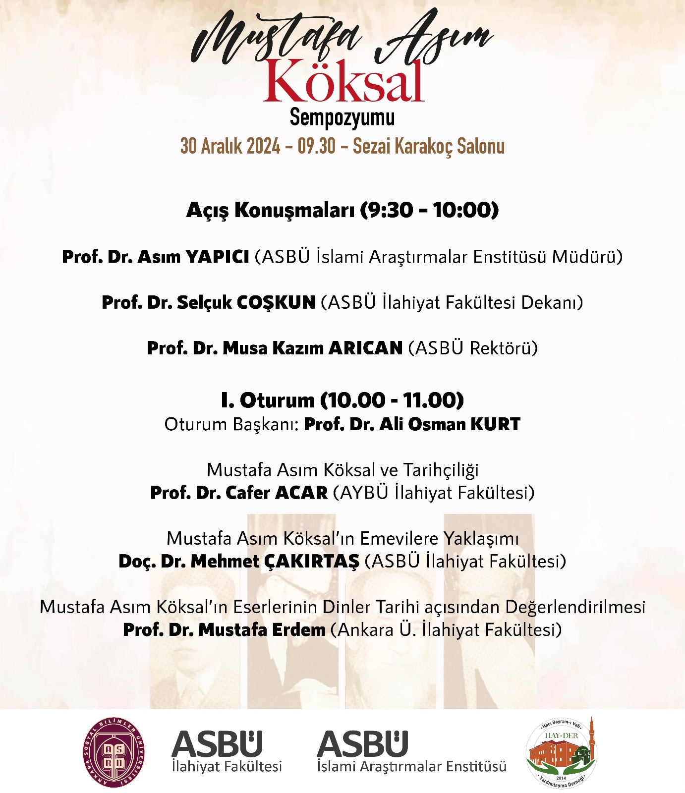 Mustafa Asum Köksal Sempozyumu Programı