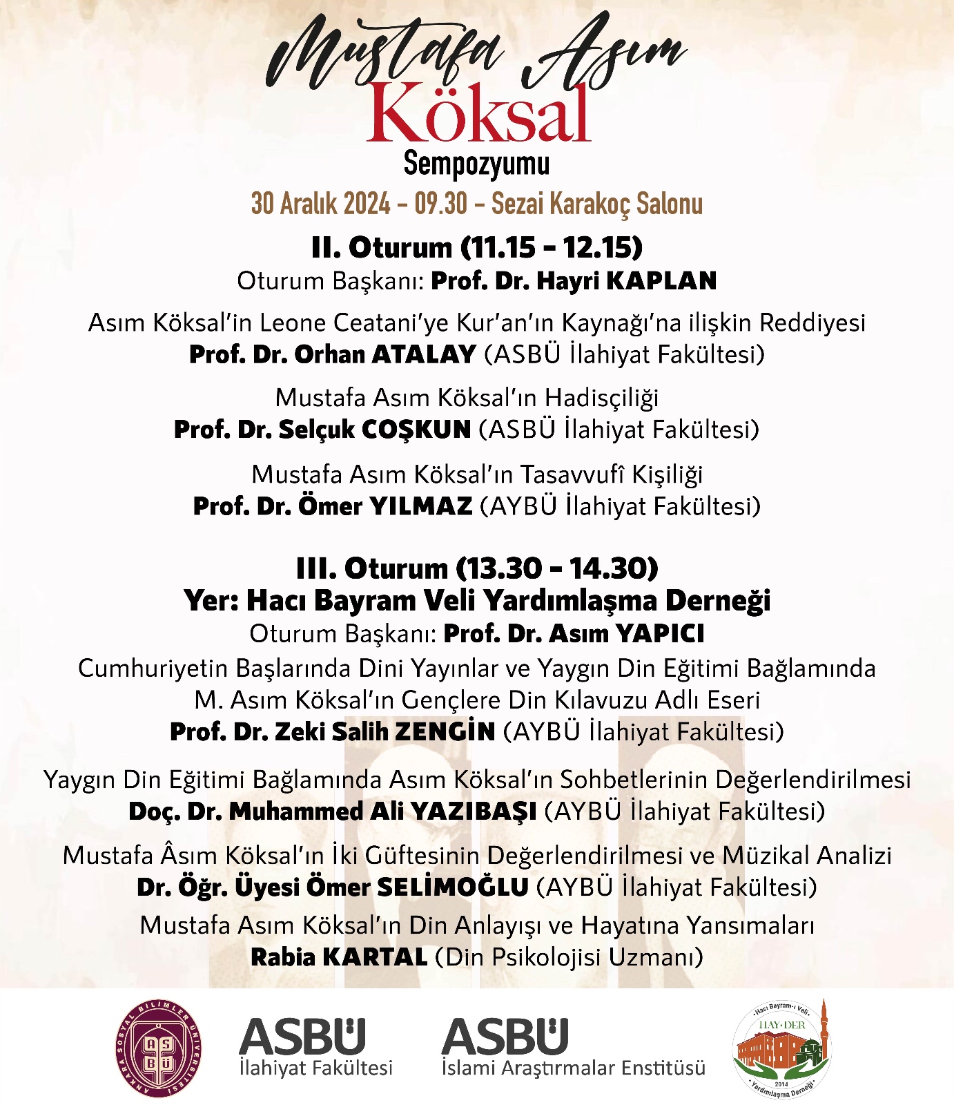 Mustafa Asum Köksal Sempozyumu Programı