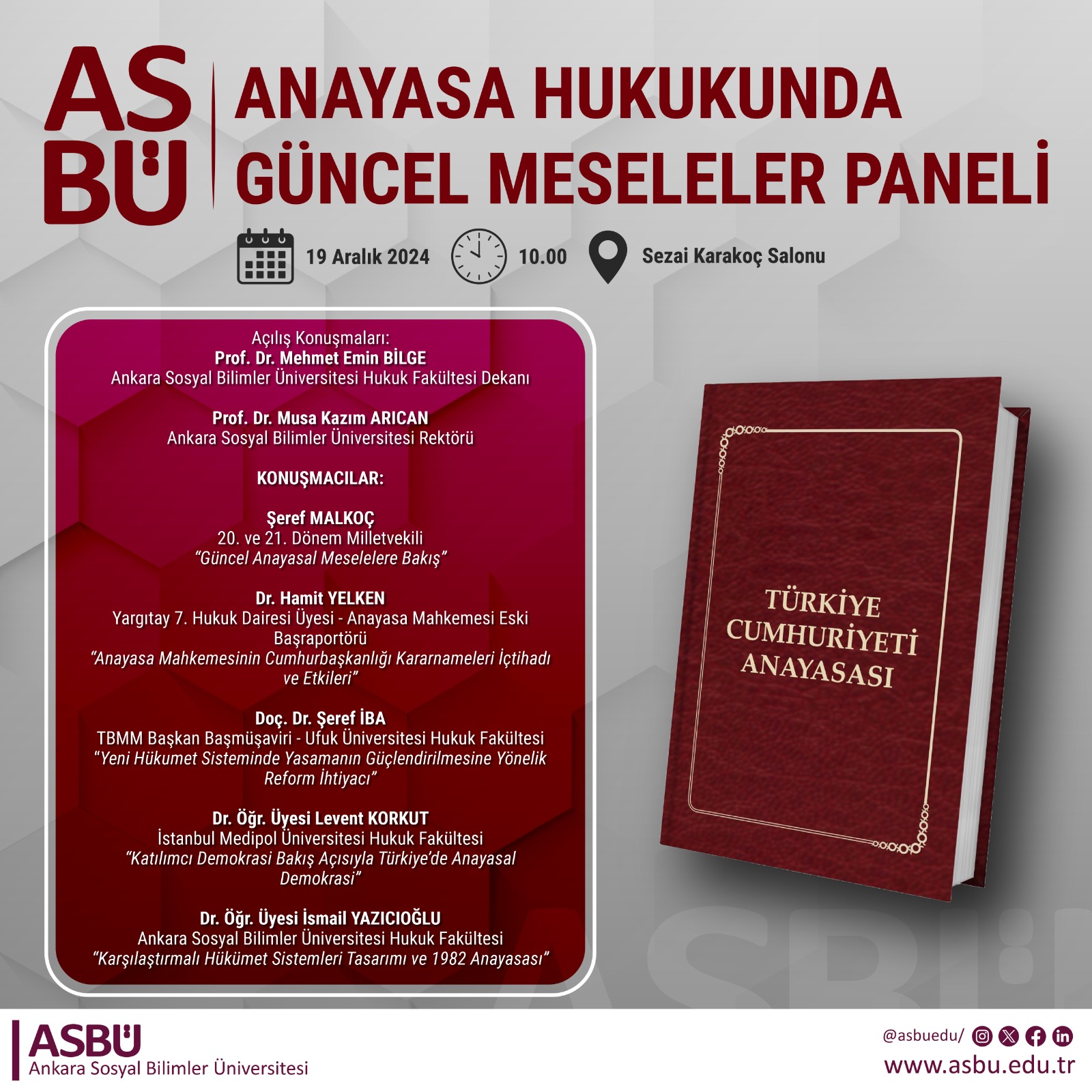 “Anayasa Hukukunda Güncel Meseleler” paneli