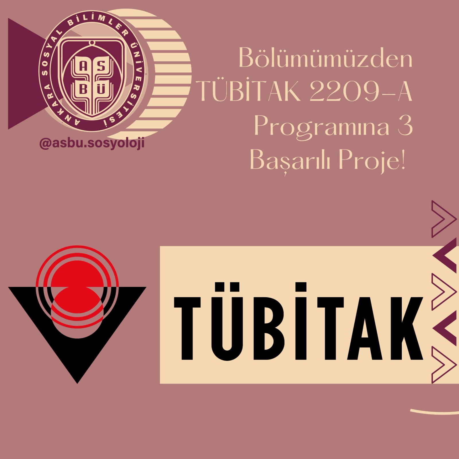 Sosyoloji Bölümü Öğrencilerinden TÜBİTAK 2209-A Programında Üç Başarılı Proje