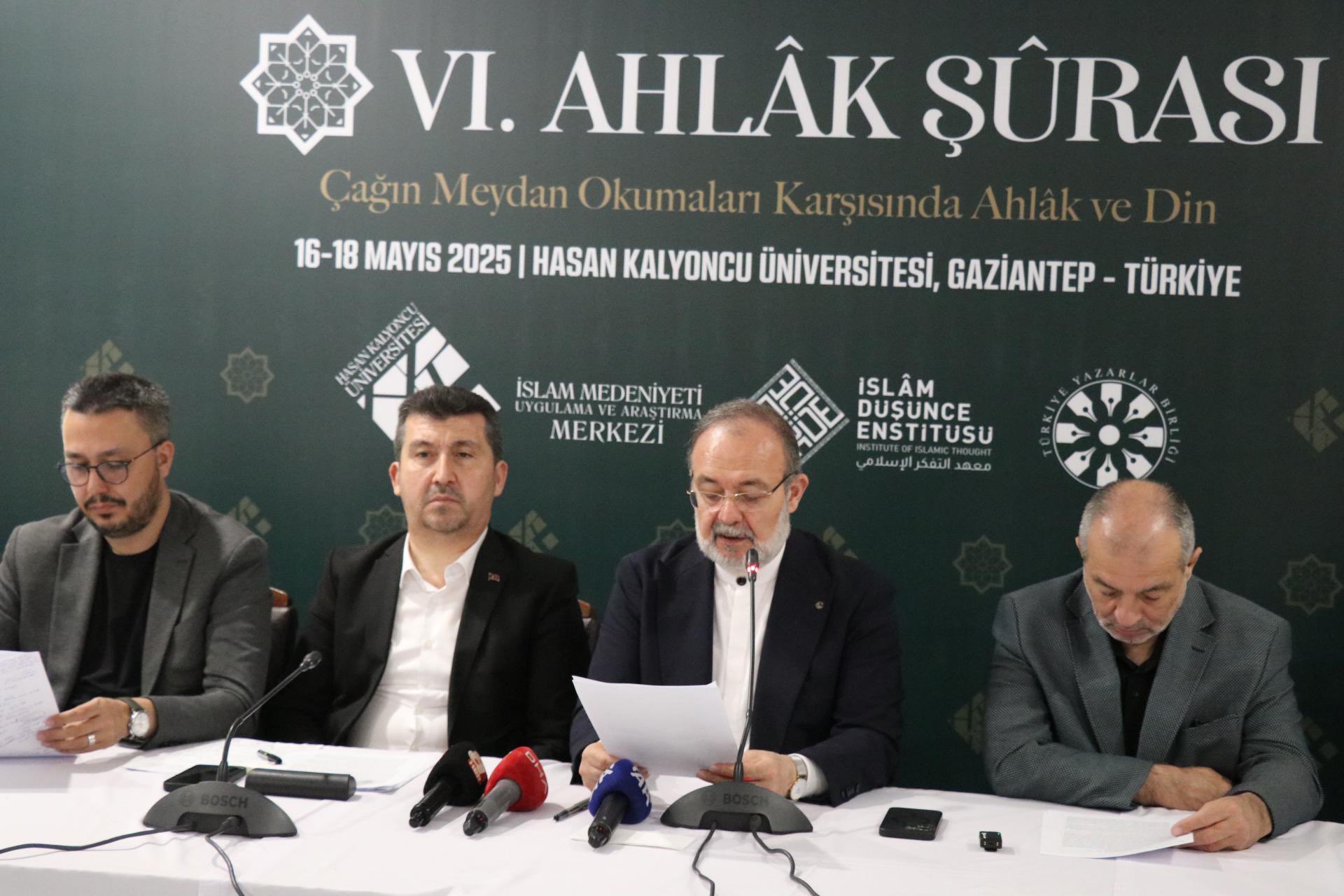 VI. AHLÂK ŞÛRASI  “Çağın Meydan Okumaları Karşısında Ahlâk ve Din” SONUÇ BİLDİRGESİ