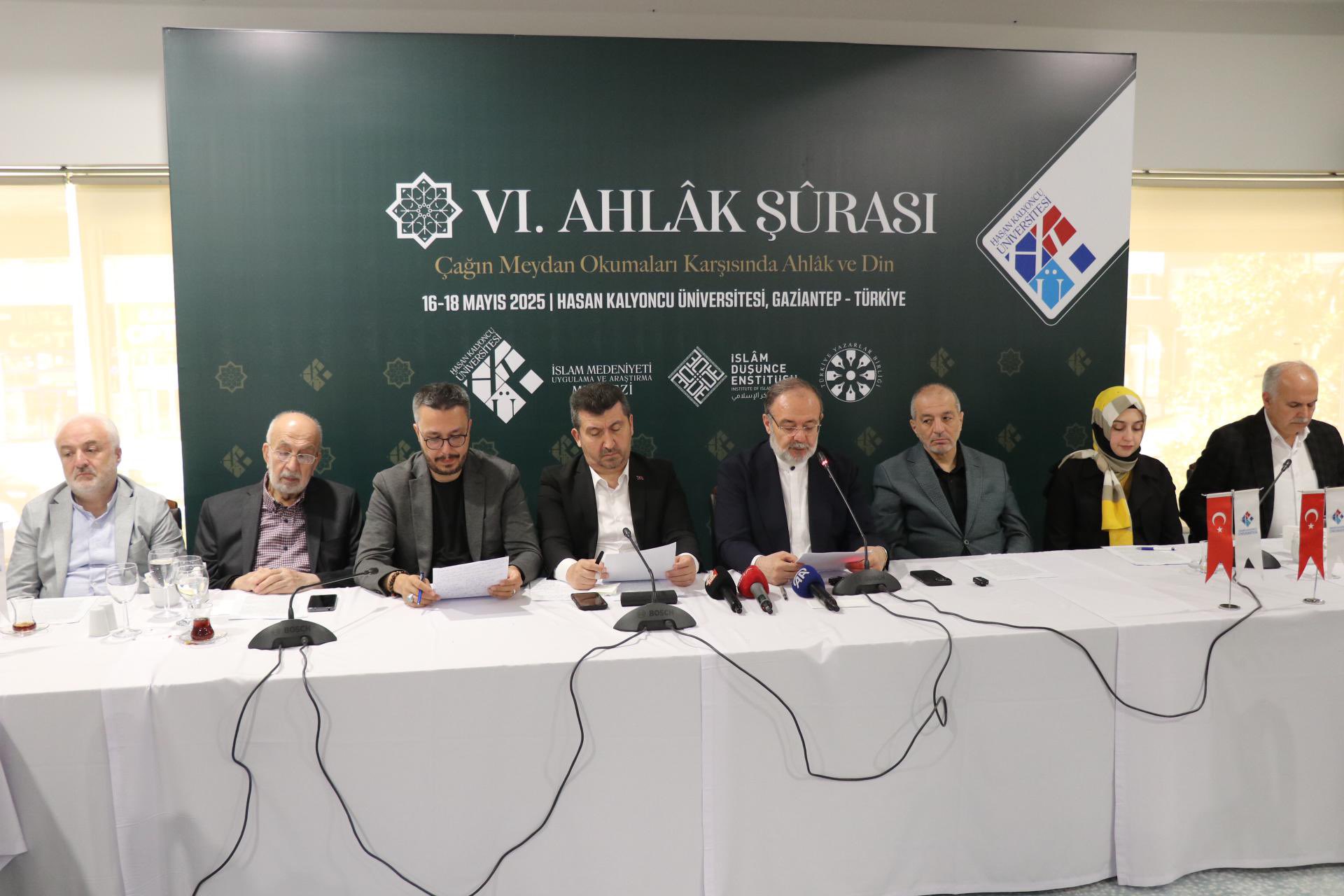 VI. AHLÂK ŞÛRASI  “Çağın Meydan Okumaları Karşısında Ahlâk ve Din” SONUÇ BİLDİRGESİ