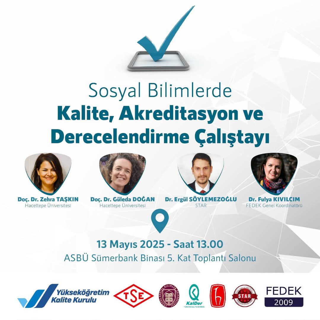 Sosyal Bilimlerde Kalite, Akreditasyon ve Derecelendirme Çalıştayı’na Davetlisiniz