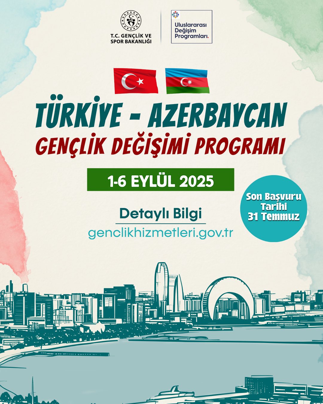Türkiye- Azerbaycan Gençlik Değişimi Programı başvuruları başladı!