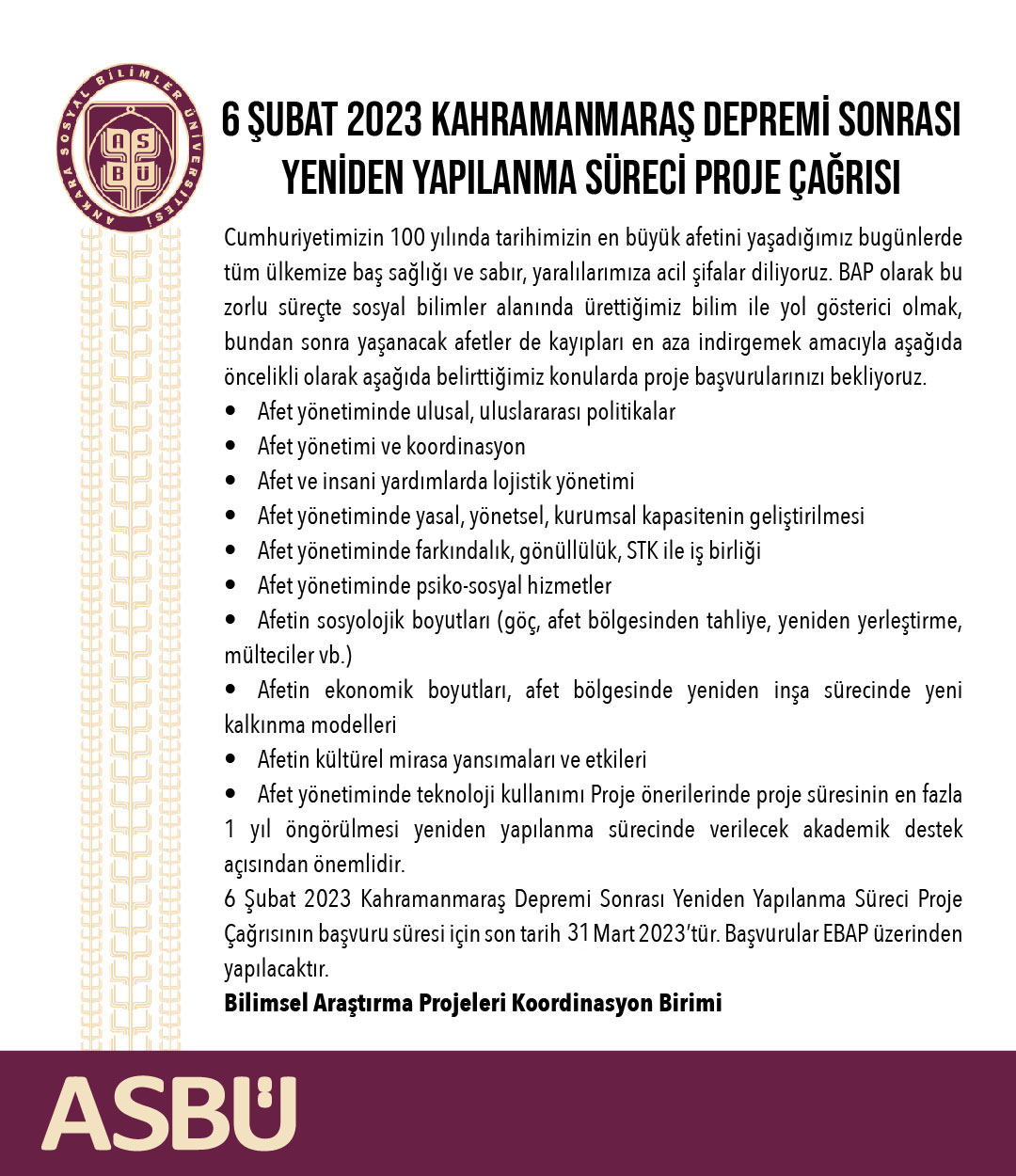 proje çağrısı