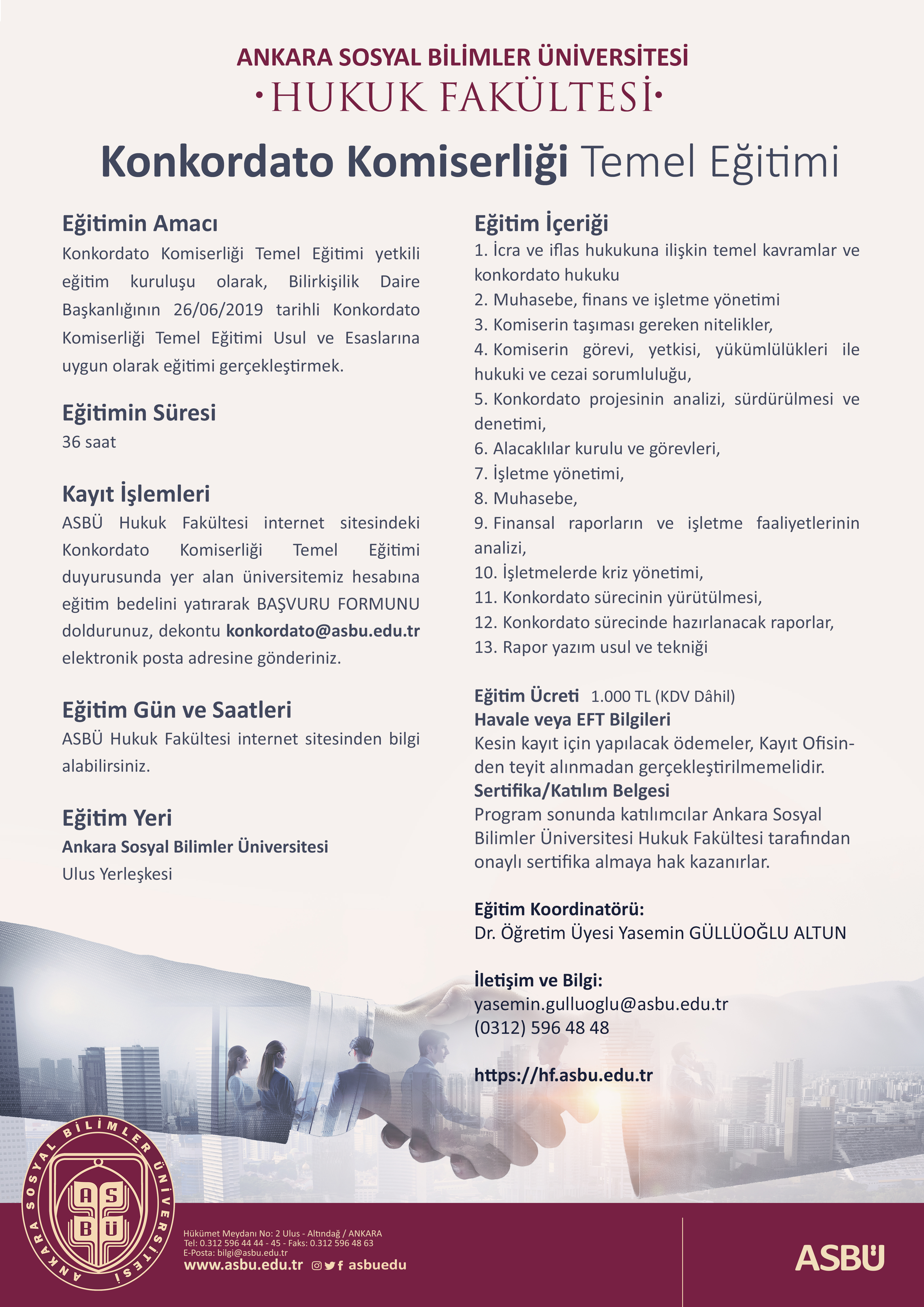 hukuk fakültesi konkordato eğitimi